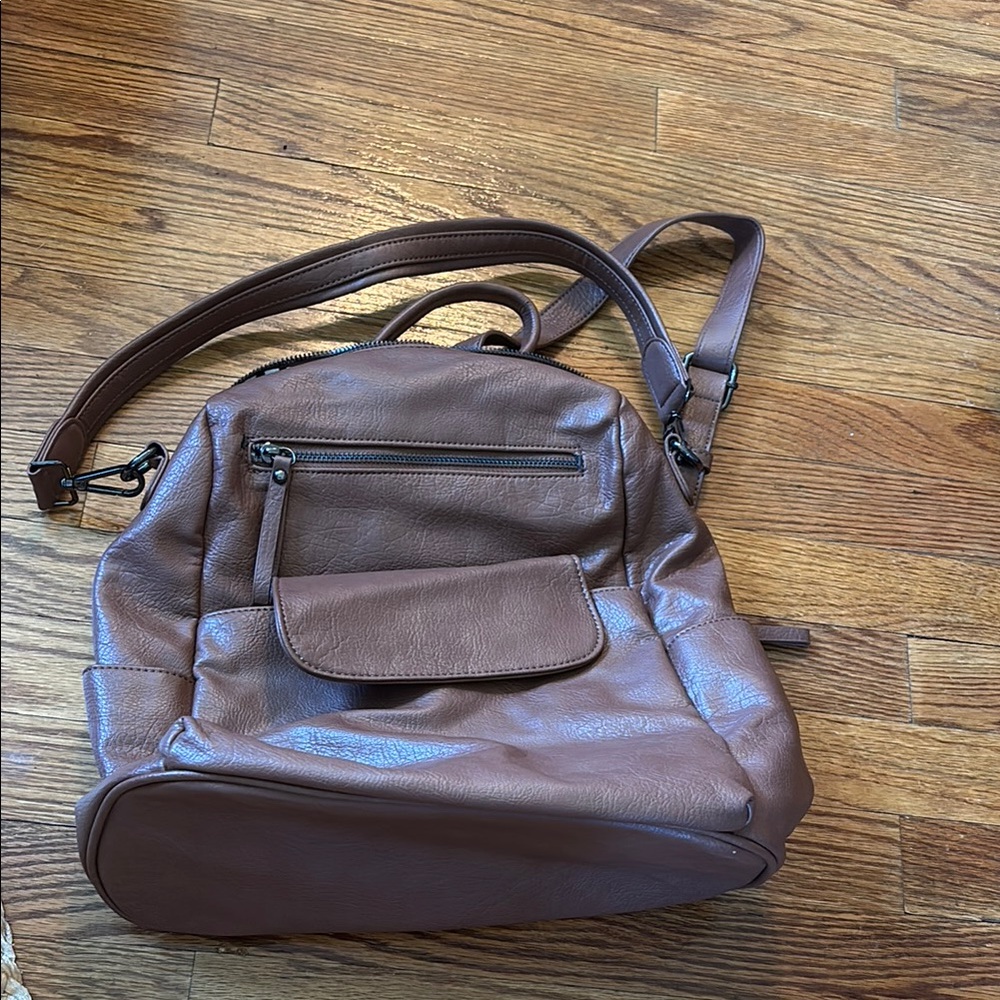 Brown Leather Backpack - image 1